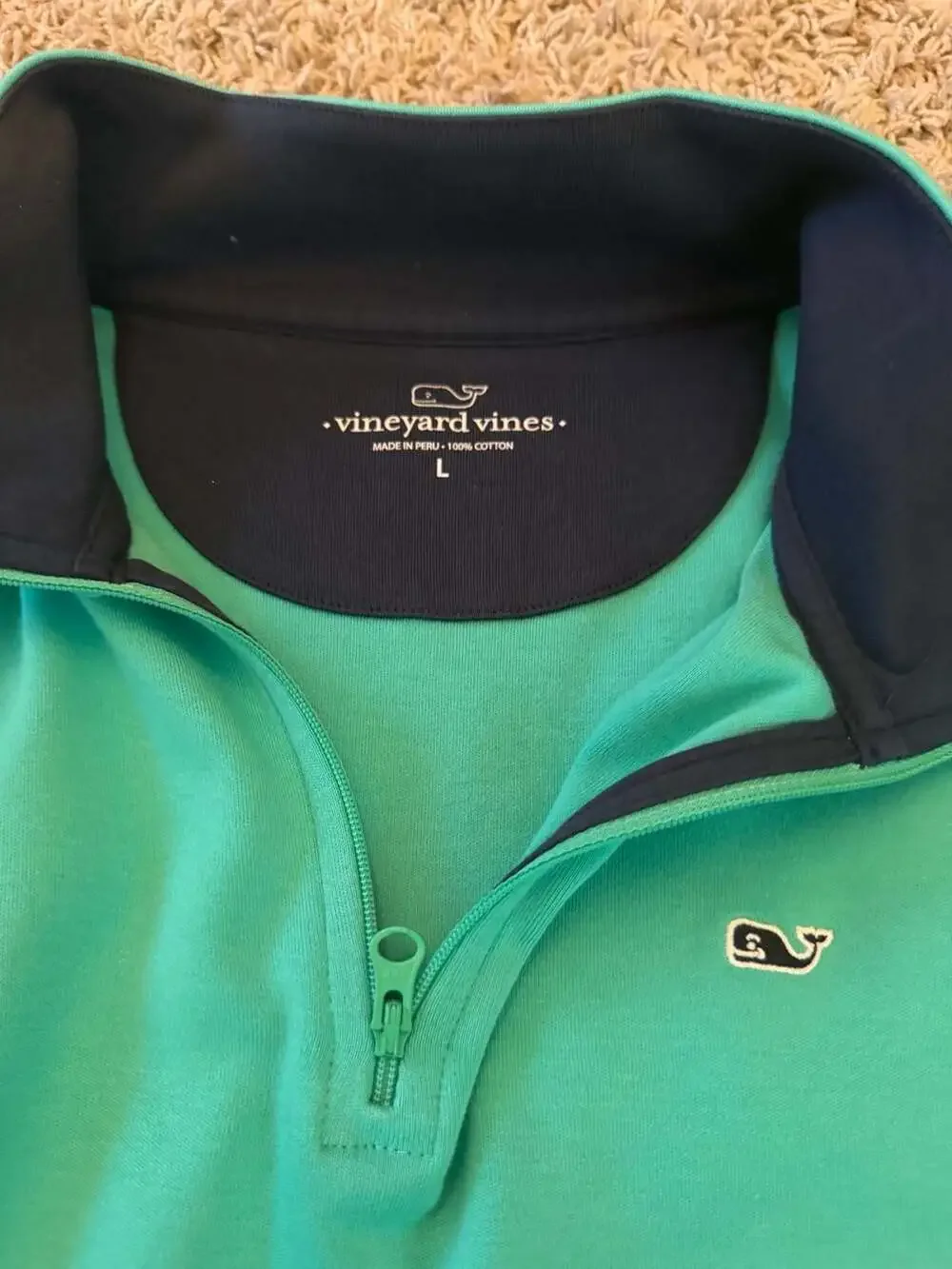 Vineyard Vines Men's Solid Half-Zip Pullover Sweatshirt, Aqua Blue